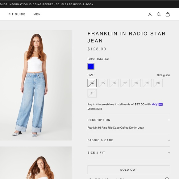 HOT RN ⚡️BLANK NYC FRANKLIN IN RADIO STAR JEAN - Picture 2 of 12